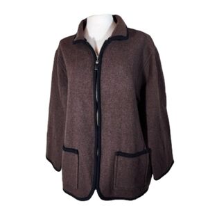 Marsh Landing Wool Jacket Chocolate Brown Size L